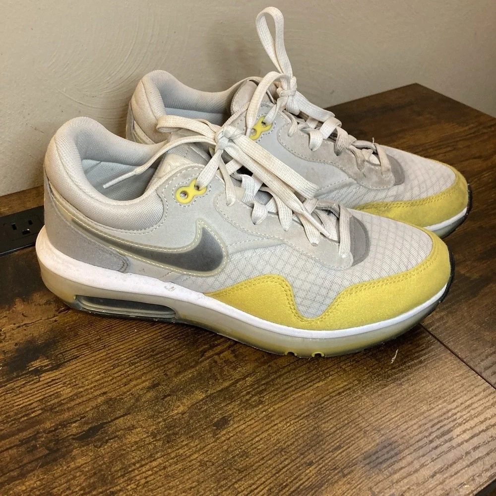 Nike‎ Air Max Motif Men's Yellow Grey Sneakers DD3697-001 Size 6.5